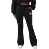 True Religion Women’s Washed Heritage Bootcut Pants – Mid-Rise, Red Stitching, Flare Fit(Jet Black)