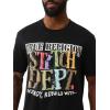 True Religion Men’s Denim Dreams Tee – Short Sleeve Crewneck T-Shirt for Men(Jet Black)