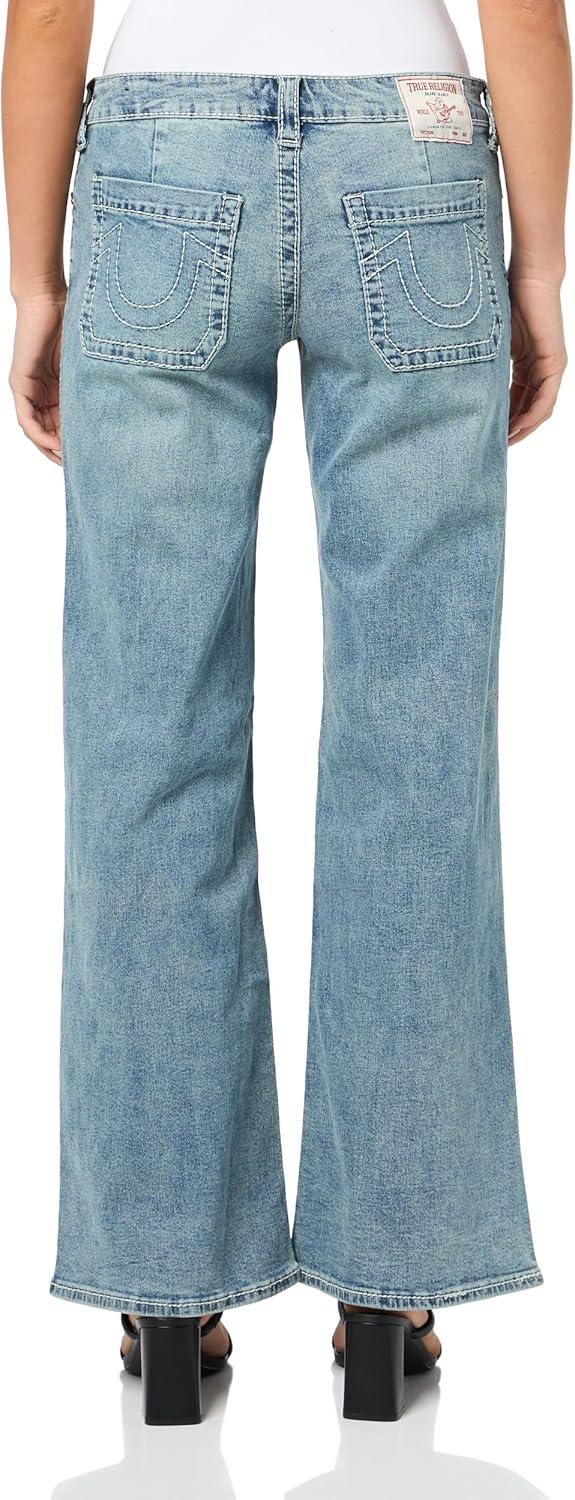 imageTrue Religion Womens Bobbi Low Rise Baggy Jeans Big T Flap Pockets amp Relaxed FitVocal Harmony