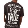 True Religion Men’s Patch Buddha Tee – Short Sleeve Crewneck Graphic T-Shirt(Dark Brown/Kalamata)
