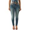 True Religion Women’s Jennie Mid-Rise Skinny Flap Jeans – Super T Stitch Denim(Twilight Spark)
