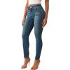 True Religion Women’s Money Emb Jennie Mr Skinny Jeans – Skinny Fit with Big T Flap & Embroidery(Frosty Morn)