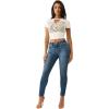 True Religion Women’s Money Emb Jennie Mr Skinny Jeans – Skinny Fit with Big T Flap & Embroidery(Frosty Morn)