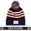 True Religion womens True Religion Beanie Hat and Scarf Set, Winter Cuffed Knit Cap With Pom and Stadium Style Scarf(Navy)