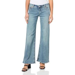 True Religion Women’s Bobbi Low Rise Baggy Jeans – Big T Flap Pockets & Relaxed Fit(Vocal Harmony)
