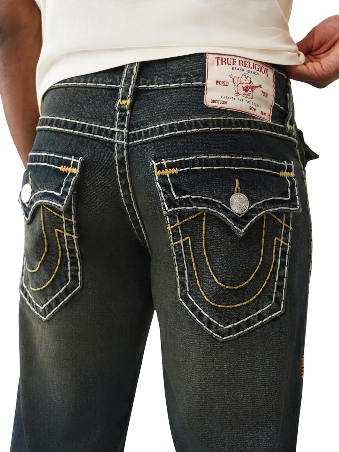 imageTrue Religion Mens Ricky Super T Flap 34 inGreenland Dark Wash