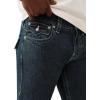True Religion Men’s Billy SN Flap Jeans- Straight Leg Denim with Back Flap Pockets(Warm Hearth Rinse)