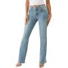 True Religion Women’s Becca Mid-Rise Bootcut Jeans – Flap Pockets & Big T Stitching(Pine Blossom)