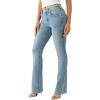 True Religion Women’s Becca Mid-Rise Bootcut Jeans – Flap Pockets & Big T Stitching(Pine Blossom)