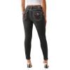 True Religion Women’s Jennie Mid Rise Skinny Jeans – Big T Stitching & Flap Back Pockets(Harmony Night)