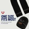 True Religion womens True Religion Beanie Hat and Scarf Set, Ribbed Long Winter Knit Cap and Scarf With End Stripes(Black)