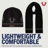 True Religion womens True Religion Beanie Hat and Scarf Set, Ribbed Long Winter Knit Cap and Scarf With End Stripes(Black)