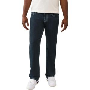True Religion Men’s Billy SN Flap Jeans- Straight Leg Denim with Back Flap Pockets(Warm Hearth Rinse)
