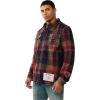 True Religion Big T Plaid Western Shirt – Men’s Long Sleeve Snap Button Cowboy Shirt – 100% Cotton(Blue / Tan / Red)