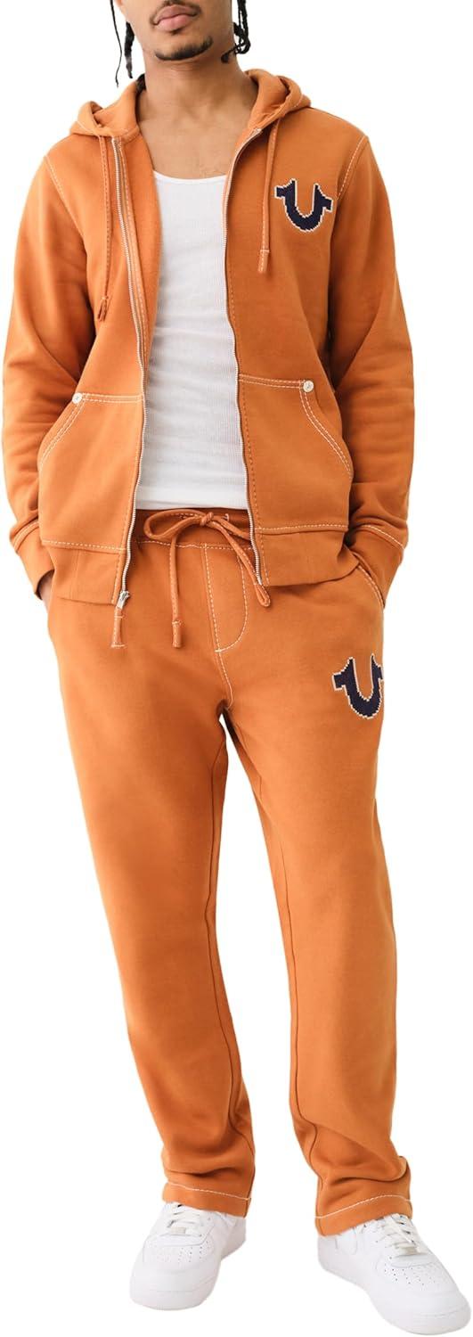 imageTrue Religion Mens Big T Cross Stitch Zip UpCaramel Caf