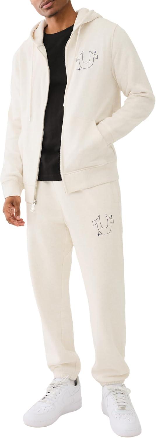 imageTrue Religion Mens Buddha Star Zip HoodieHeather Oatmeal