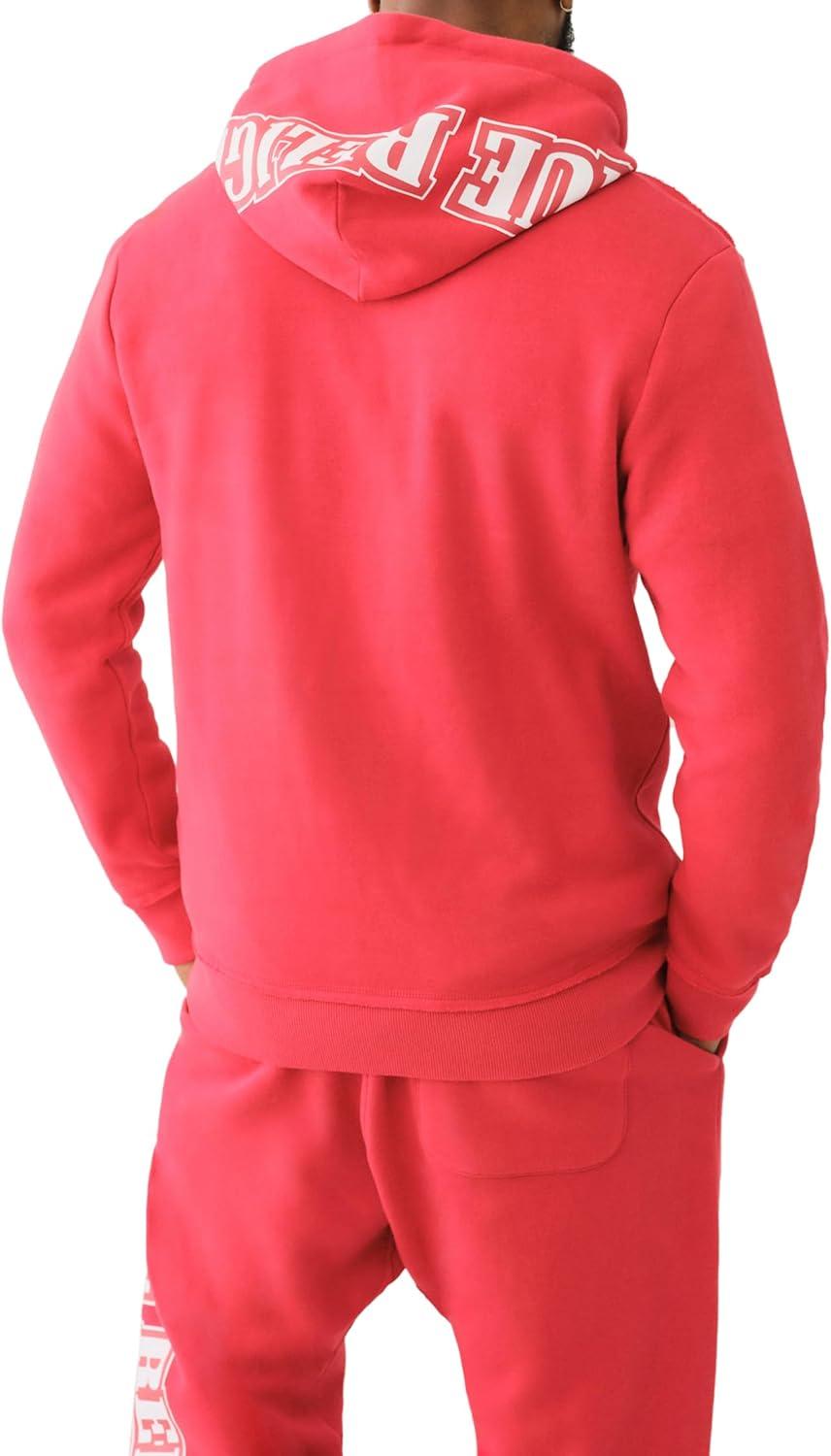 imageTrue Religion Mens Raw Exaggerated Icon Zip Up HoodieJrv Red