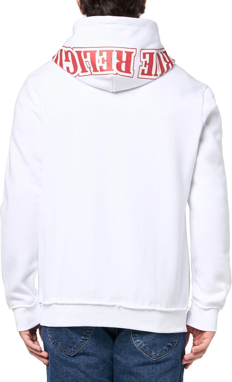 imageTrue Religion Mens Raw Exaggerated Icon Zip Up HoodieOptic White