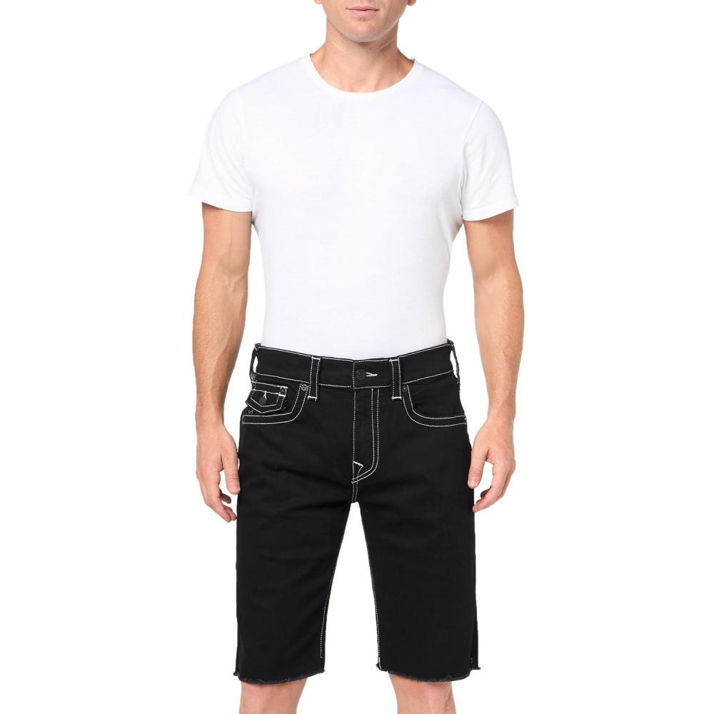 imageTrue Religion Mens Ricky Sn Flap 12 ShortRinse Black