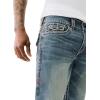 True Religion Mens Billy Double Raised Super T Flap Boot Cut Jean(Llano Medium Wash)