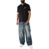 True Religion Men’s Damask Velour Polo(Jet Black)
