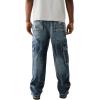 True Religion Men’s Denim Big T Cargo Pants with Signature Stitching(Dark Rebel Race Wash)