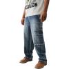 True Religion Men’s Denim Big T Cargo Pants with Signature Stitching(Dark Rebel Race Wash)