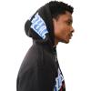 True Religion Men’s Raw Exaggerated Icon Zip Up Hoodie(Jet Black)