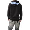 True Religion Men’s Raw Exaggerated Icon Zip Up Hoodie(Jet Black)
