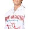 True Religion Men’s Raw Exaggerated Icon Zip Up Hoodie(Optic White)
