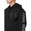 True Religion Men’s Relaxed Studded Pullover Hoodie(Jet Black)