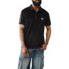 True Religion Men’s Damask Velour Polo(Jet Black)