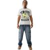 True Religion Men’s Denim Big T Cargo Pants with Signature Stitching(Dark Rebel Race Wash)