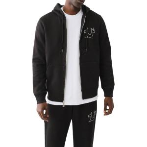 True Religion Men’s Buddha Star Zip Hoodie(Jet Black)