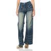 True Religion Women’s Bobbi Baggy Jeans – Big T Stitching, Relaxed Fit with Modern Style(Emerald Fade​)