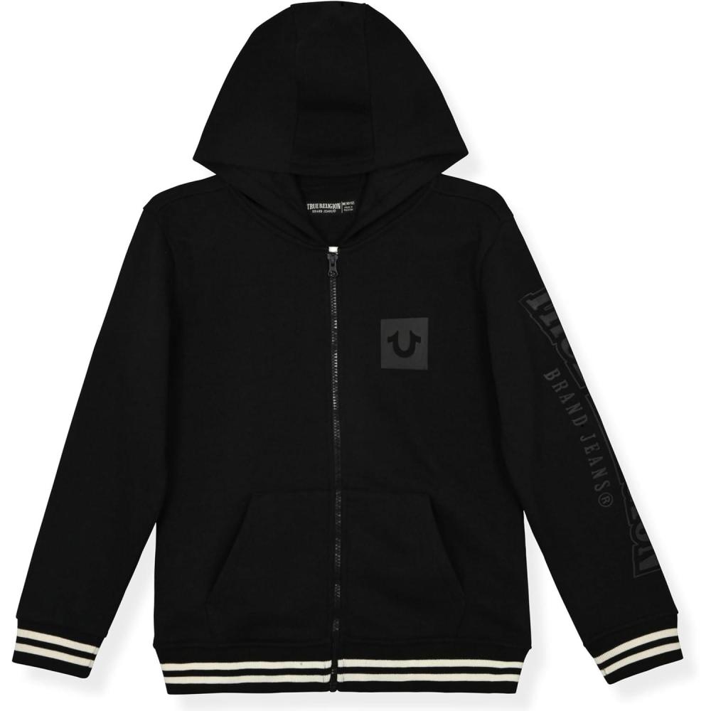 imageTrue Religion Boys Fleece Hoodies Premium Zip Front amp Pullover Sweatshirts Stylish Design amp ComfortBlack Metallic