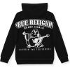 True Religion Boys Fleece Hoodies – Premium Zip Front & Pullover Sweatshirts, Stylish Design & Comfort(Black White Zip)