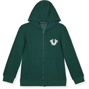 True Religion Boys Fleece Hoodies – Premium Zip Front & Pullover Sweatshirts, Stylish Design & Comfort(Green Zip)