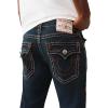 True Religion Men’s Rocco Super T Flap Jean 32″ – Subtle Bleach Wash, Super T Stitching, Horseshoe Detailing