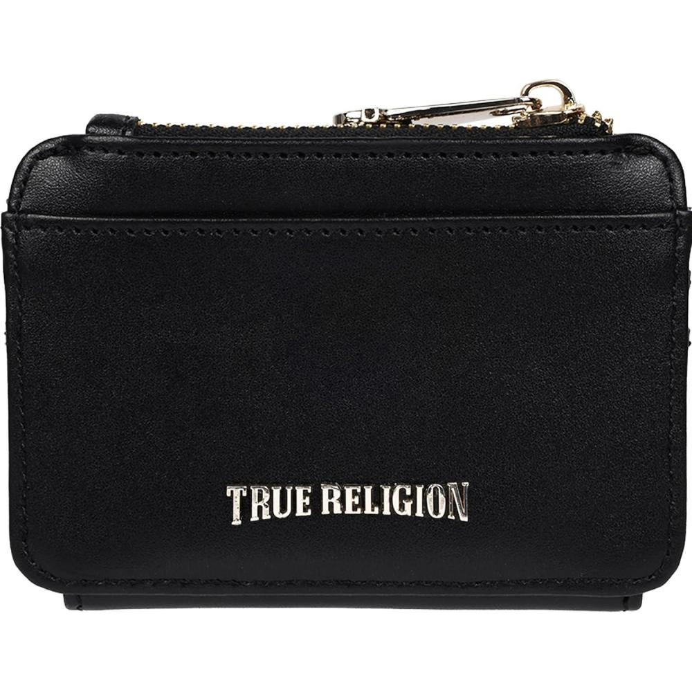 imageTrue Religion Tab Bifold Wallet Compact Snap Closure with Card Slots and ID Window Black