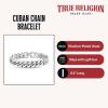 True Religion 8.5 Inch Cuban Chain Bracelet for Men Rhodium Plated Brass