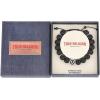 True Religion 8mm Black Bead Horseshoe 11 Inch Long Adjustable Bracelet for Men Stainless Steel