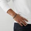True Religion 8mm Wide 8 Inch Rolo Chain Bracelet for Men Black Rhodium Plated Stainless Steel