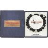 True Religion 9mm Black Bead Horseshoe 11 Inch Long Adjustable Bracelet for Men Stainless Steel
