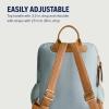 True Religion Backpack, Buddha Patch Bag with Horseshoe Logo and Zip Pocket Travel Bag, Denim