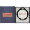 True Religion Beaded Simulated Black Leather 8.5 Inch Double Row Bracelet for Men(Black)
