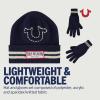 True Religion Beanie Hat and Gloves Set, Cuffed Winter Knit Cap with Stitched Yarn Horseshoe Logo and Fleece Lined Mittens(Navy)