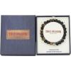 True Religion Black Horseshoe Bead 8 Inch Long Stretch Bracelet for Men Stainless Steel