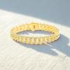 True Religion Crystal Set 10mm Wide 8 Inch Cuban Chain Bracelet for Men(Yellow)