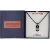 True Religion Cubic Zirconia Tiger Head Dog Tag Pendant 22 Inch Long Thick Box Chain Necklace for Men Black Rhodium Plated Brass